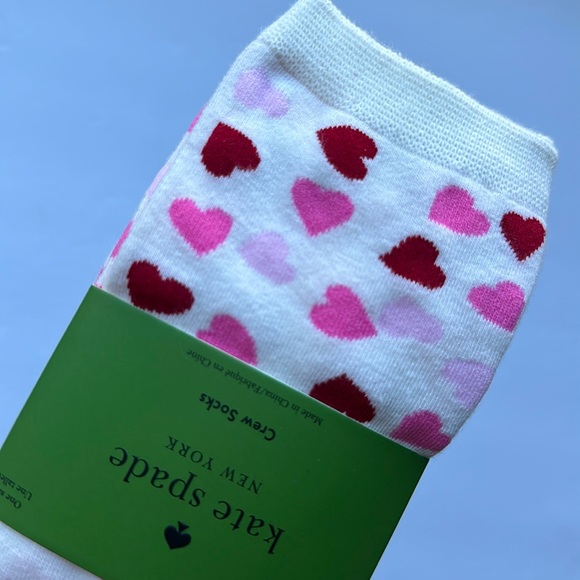 LAST ONE‼️Kate Spade Valentine Hearts 3 Pack Crew Socks Hearts - Picture 2 of 5